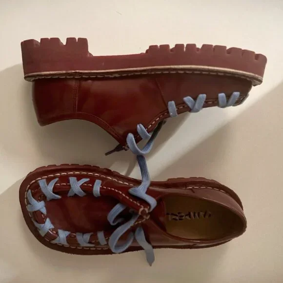 Camper Lab Eki Burgundy Formal Shoes Loafers - Picture 3 of 6